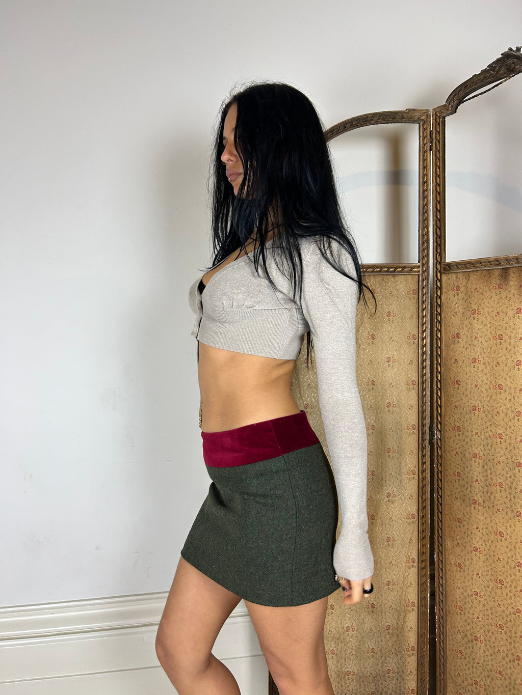 Cream Cropped Cardigan