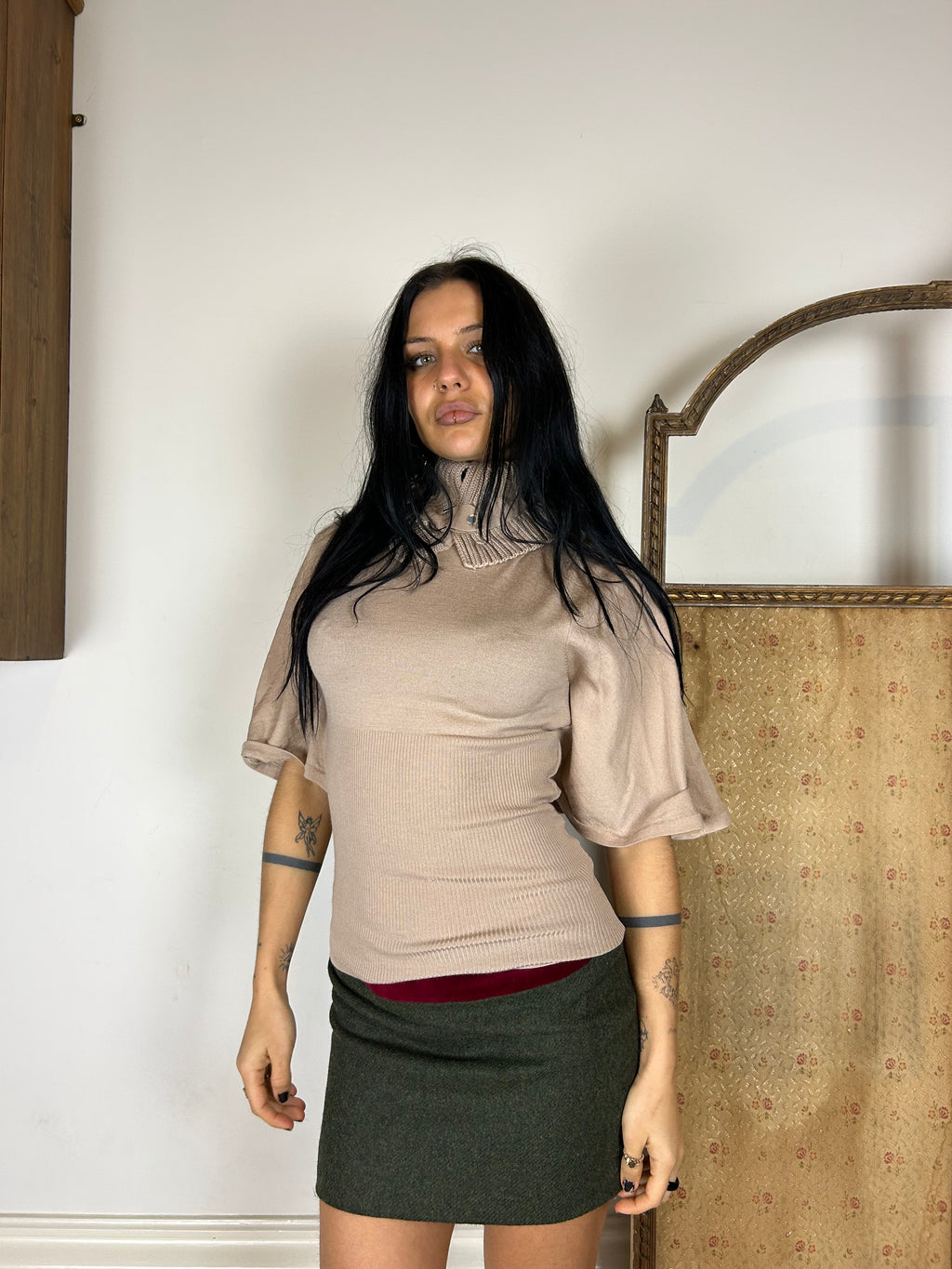 Cropped Bat Wing Top