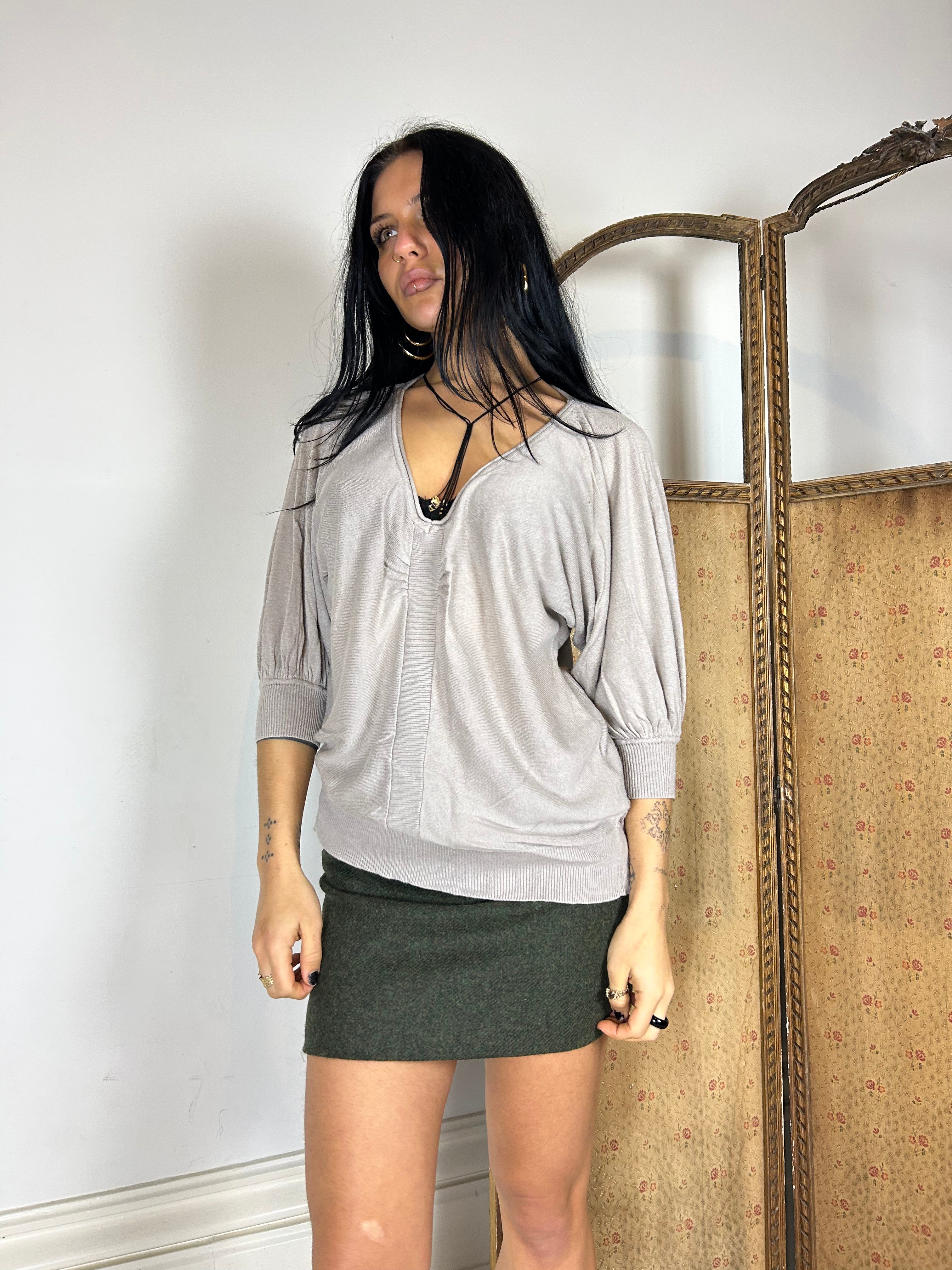 Taupe Batwing Top