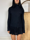 Black Ribbed Zip Up Jumper