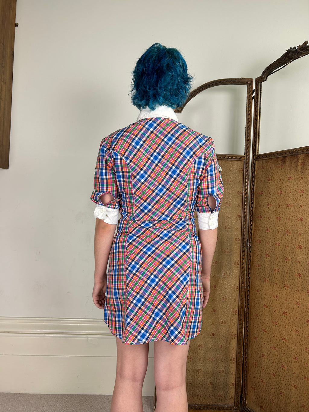Vintage Tartan Shirt Dress
