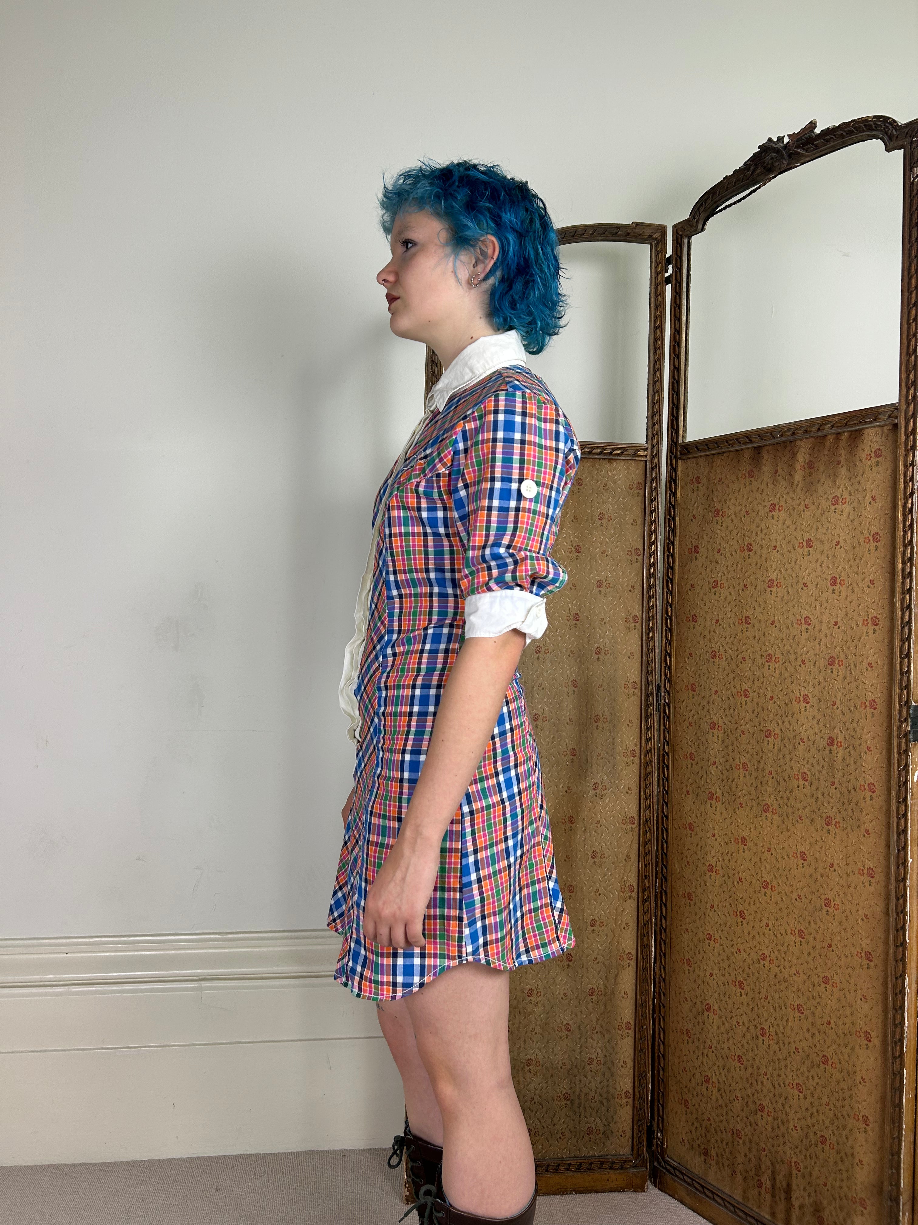 Vintage Tartan Shirt Dress