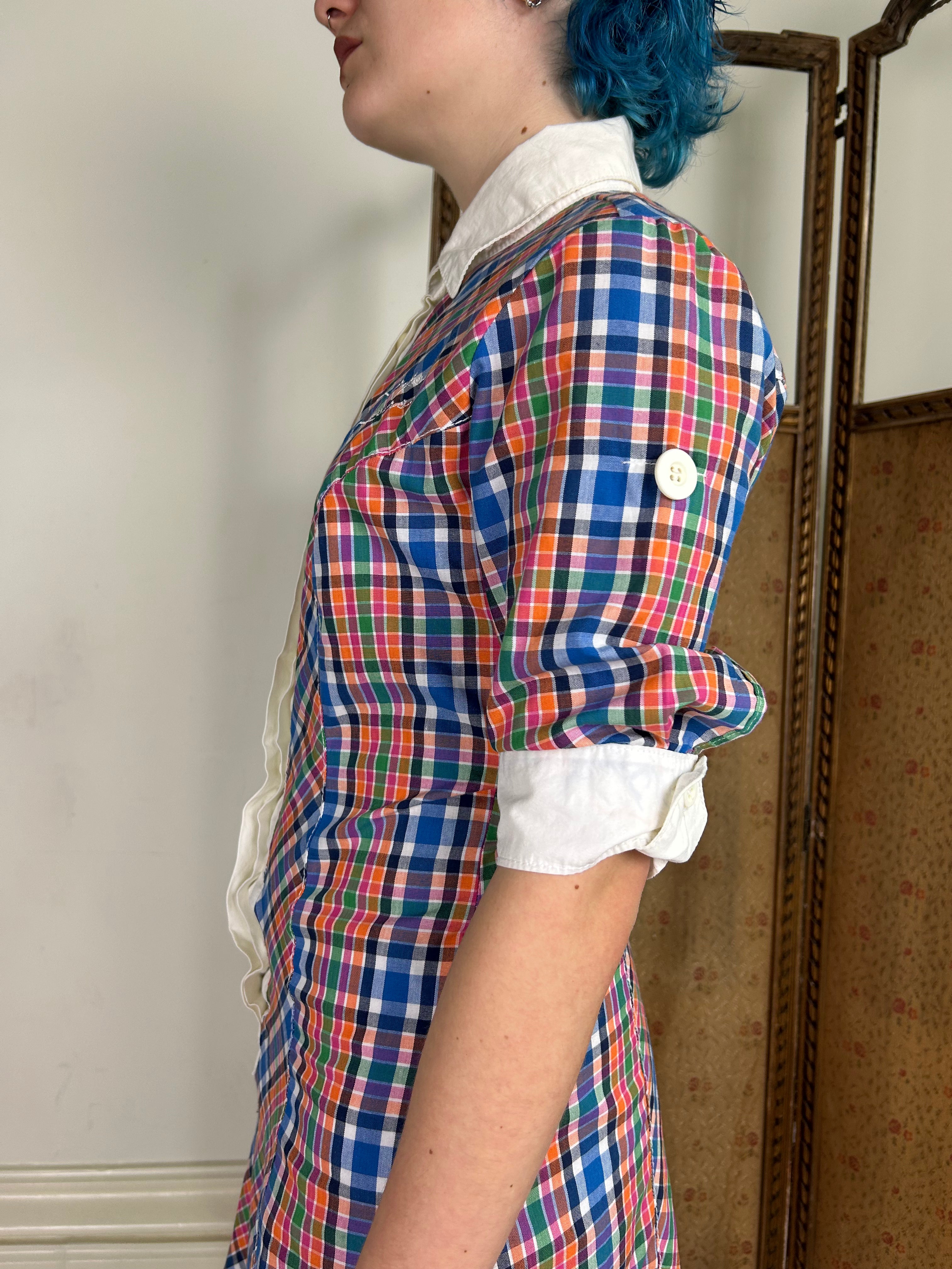 Vintage Tartan Shirt Dress