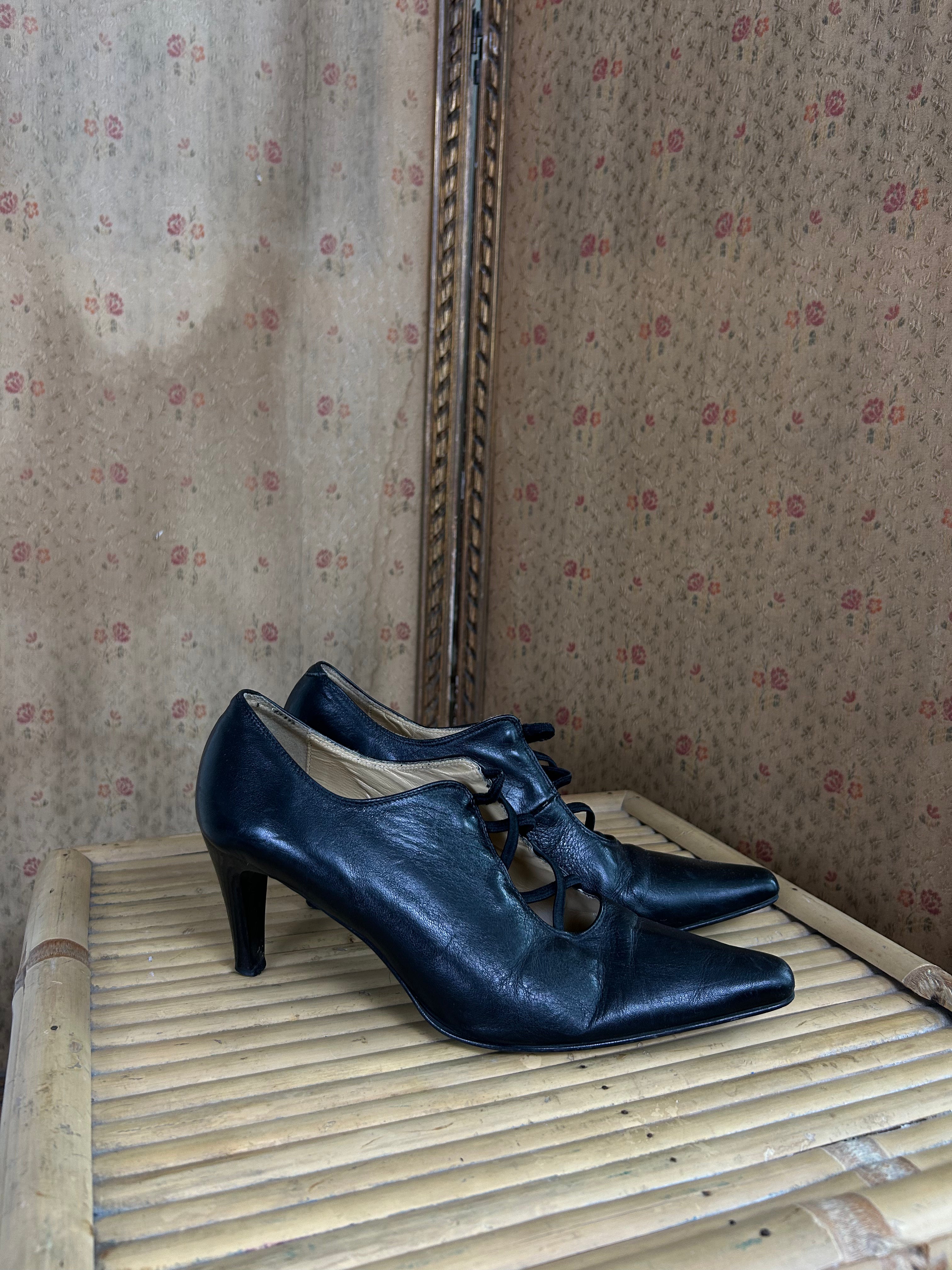 Black Gothic Point Toe Heels