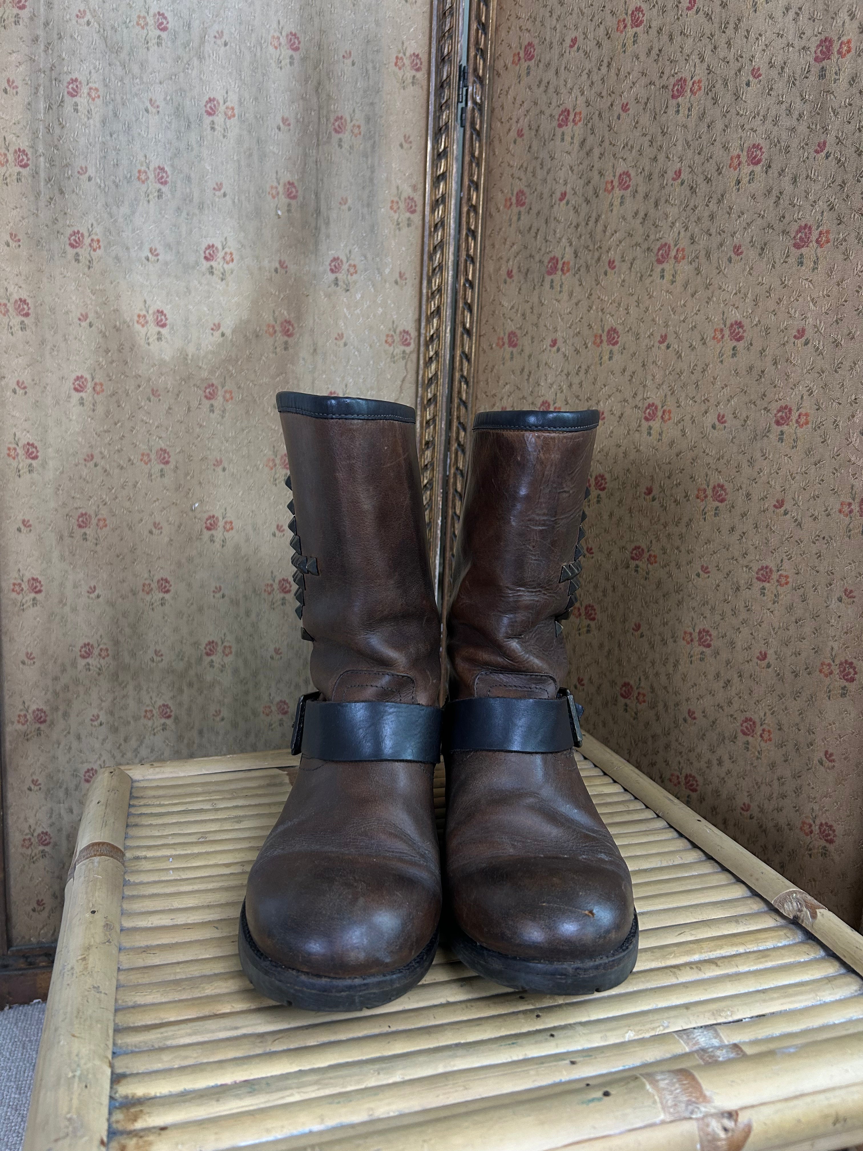 Leather Studded Boots