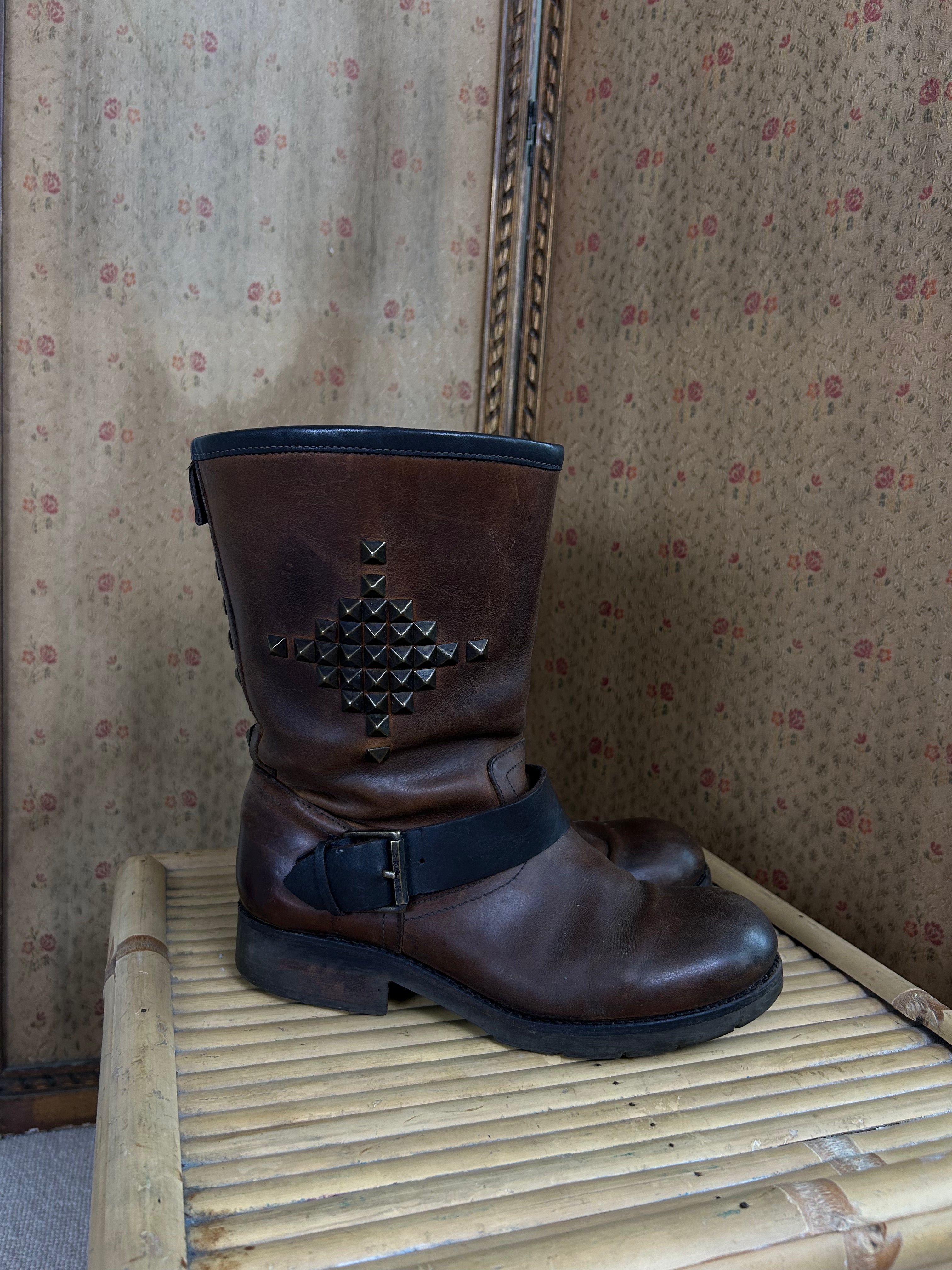 Leather Studded Boots